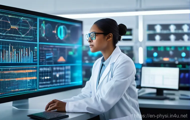 물리학 공부를 시작하는 방법 - **Prompt:** A diverse, intelligent female physicist in her early 30s, wearing a crisp white lab coat...