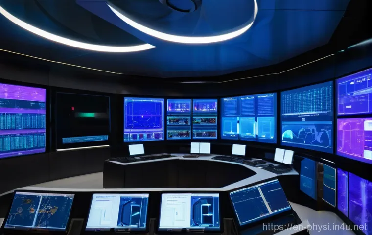 플라즈마 물리학 실험 - **Prompt:** A highly advanced, futuristic control room overseeing a compact fusion reactor. The room...